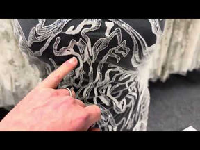 Dentelle à paillettes ivoire - EB3012