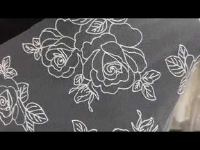 Dentelle Brodée Ivoire - Rose