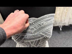 Tulle brodé de perles ivoire - EB1056