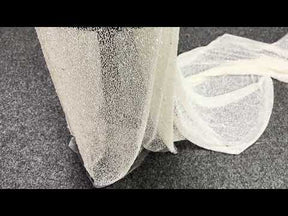 Tulle brodé de perles ivoire - EB1012