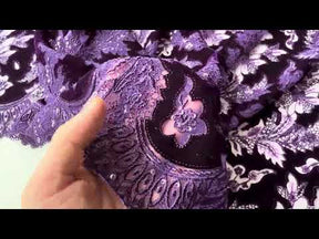 Dentelle en velours 3D violette - EB3023