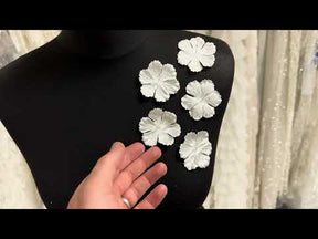 Fleurs écologiques ivoire pâle à 6 pétales - MM0032 (Sachet de 144)