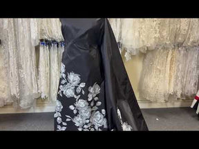 Taffeta imprimée noire - Paolo