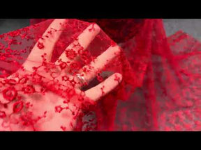 Dentelle brodée rouge - P615