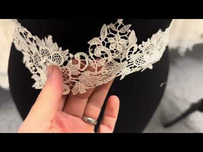 Bordure en dentelle guipure ivoire - T313