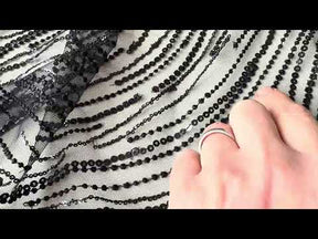 Dentelle à paillettes noires - EB3011