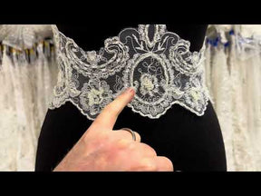 Bordure en dentelle brodée ivoire - Sappy