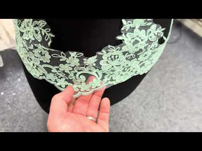 Garniture en dentelle cordée aqua - T660