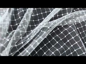 Dentelle à treillis brodée ivoire - Quadira