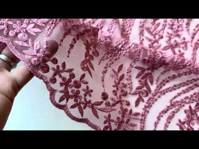 Dentelle à paillettes roses - EB3051