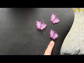 Applique papillon fuchsia - M1