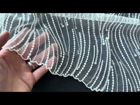 Dentelle à paillettes ivoire - EB3011