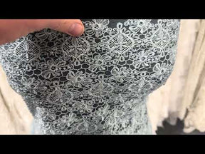 Dentelle brodée couleur œuf de canard - EB5010