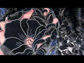 Broderie en dentelle de velours noir et marine - EB5025