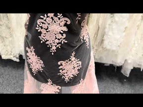 Dentelle perlée Rose Antique - LA7008