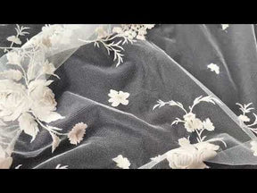 Dentelle brodée ivoire - EB5006