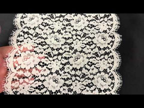 Ivory Corded Chantilly Lace Trim - T808