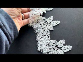 Passementerie dentelle guipure à sequins ivoire - T669
