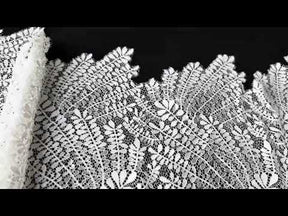 Dentelle à motif de feuilles ivoire - LA1007