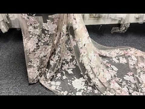 Dentelle rose brodée - EB5052