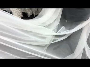 Tulle ivoire à paillettes argentées - TU0053