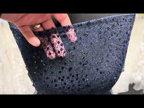 Tulle à sequins brodés bleu marine – EB3001
