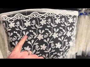 Dentelle florale brodée ivoire - Lizzy