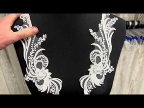 Appliques de dentelle brodée ivoire - MT6006