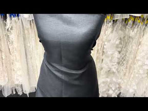 Dupion en polyester anthracite avec envers en satin - Clarté (P967)