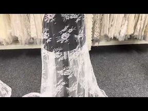Dentelle Raschel de mariée ivoire - Dolores
