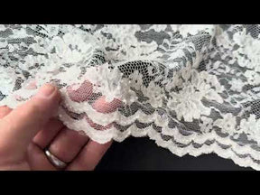 Dentelle Raschel Perlé Ivoire Foncé - P395