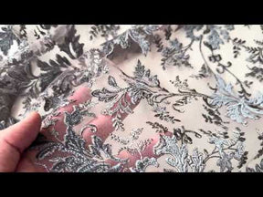 Dentelle brodée en velours gris - Madina