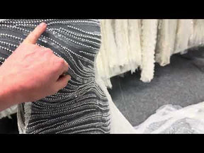 Tulle brodé de perles ivoire - EB1028
