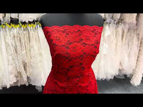 Dentelle florale rouge - P199