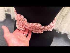 Bordure en dentelle 3D rose - T355