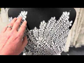 Dentelle à motif de feuilles ivoire - LA1007