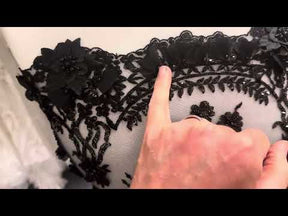 Dentelle perlée noire - Audumi