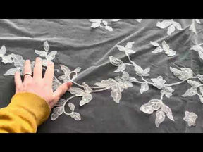 Dentelle à paillettes ivoire - EB3040 