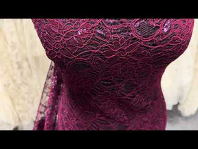 Magenta Corded Lace - Mendap