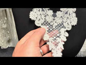 Appliqué sequins ivoire - T897