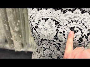 Dentelle française perlée écologique ivoire - LA4003