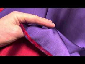 Mikado doux double face en mélange de soie rouge et violette - P608