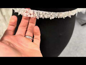 Galon en dentelle perlée ivoire - T743