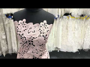 Dentelle Guipure Extensible Rose Foncé - LB2015