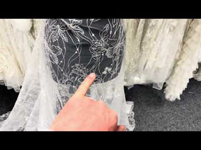 Dentelle brodée de paillettes ivoire - Atley