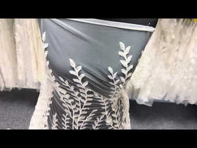 Tulle Brodé de Perles Ivoire - EB1097