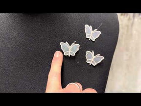 Applique papillon rose brumeux - M1