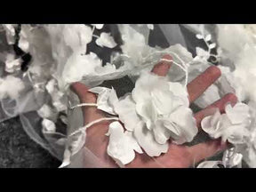 Dentelle florale 3D ivoire - Helzel