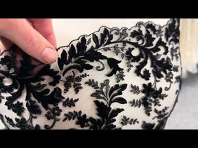 Dentelle brodée velours noir - Madina