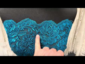 Dentelle cordée sarcelle - LA7007